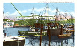 Part Of Fishing Fleet, Old Harbor Block Island, RI Postcard Postcard
