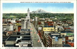 Mount Rainier As It Looks On A Clear Day Seattle, WA Postcard Postcard