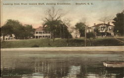 Looking From River Toward Bluff Showing Breakwater Beaufort, SC Postcard Postcard