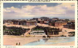 Zuni Indian Pueblo Postcard