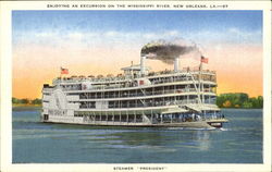 Enjoying An Excursion On The Mississippi River Postcard