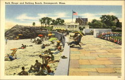 Bath House And Bathing Beach Postcard
