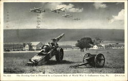 The Evening Gun Is Dwarfed By A Captured Relic Of World War I Postcard