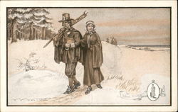 Pilgrims Going To Church Postcard