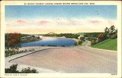 Scenic Highway Looking Toward Bourne Bridge Postcard
