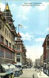 Street Scene Chinatown San Francisco, CA Postcard Postcard
