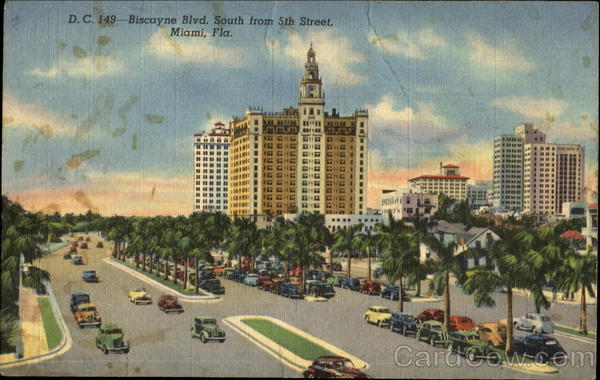 Biscayne Blvd, South from 5th Street Miami Florida