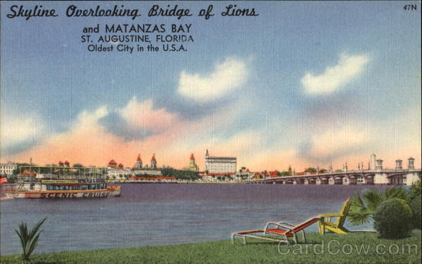Skyline Overlooking Bridge Of Lions And Matanzas Bay St. Augustine Florida