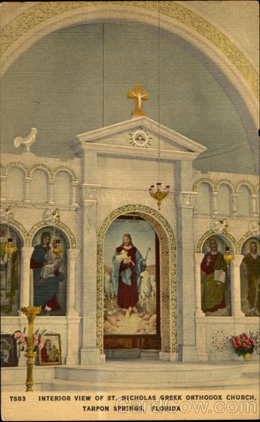 Interior View Of St. Nicholas Greek Orthodox Tarpon Springs Florida
