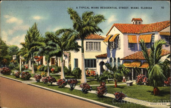 A Typical Miami Residential Street Florida