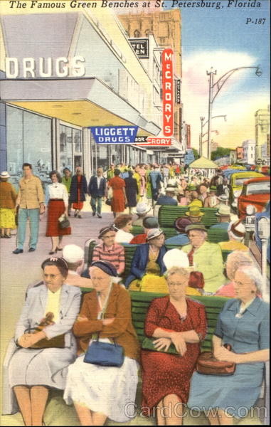 The Famous Green Benches St. Petersburg Florida