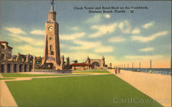Clock Tower And Band Shell On The Boardwalk Daytona Beach Florida