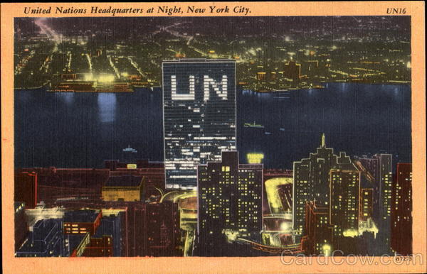 United Nations Headquarters At Night New York