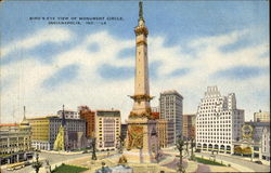 Bird's Eye View Of Monument Circle Indianapolis, IN Postcard Postcard
