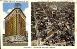 Aeroplane View Of Downtown Indianapolis Postcard