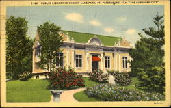 Public Library In Mirror Lake Park St. Petersburg, FL Postcard Postcard