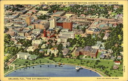 Airplane View Of Business Section Postcard