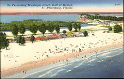 St. Petersburg Municipal Beach Postcard