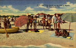 Surf Club Beach On The Gulf Of Mexico Postcard
