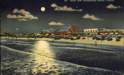 Moon Over Jacksonville Beach Florida Postcard Postcard