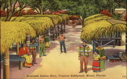Seminole Indian Huts Postcard