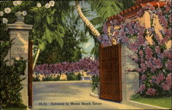 Entrance To Miami Beach Estate Scenic, FL Postcard Postcard