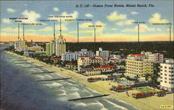 Ocean Front Hotels Postcard
