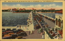 Heavy Traffic On The Recreation Pier St. Petersburg, FL Postcard Postcard
