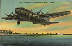 Pan American Stratoclipper Miami, FL Postcard Postcard