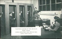 Telephone Lounge At The USO Club Postcard