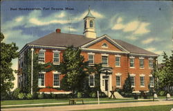 Post Headquarters Fort Devens, MA Postcard Postcard