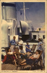 On Board The S. S. Negbah Israel Postcard