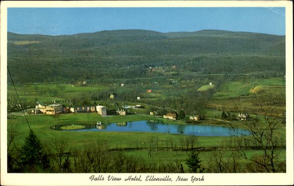 Aerial View Of Falls View Hotel Ellenville New York