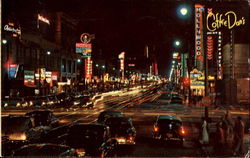 Hollywood Boulevard At Night Postcard