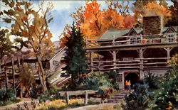Main Entrance And Dining Room Long Trail Lodge, Pico Peak Rutland, VT Postcard Postcard