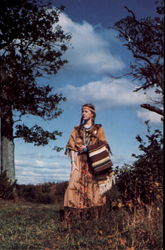 Indian Maiden White Flower Beth Ann Crimmins Native Americana Postcard Postcard