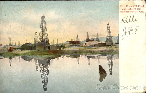 Kern River Oil Field And Lake Of Oil Bakersfield California