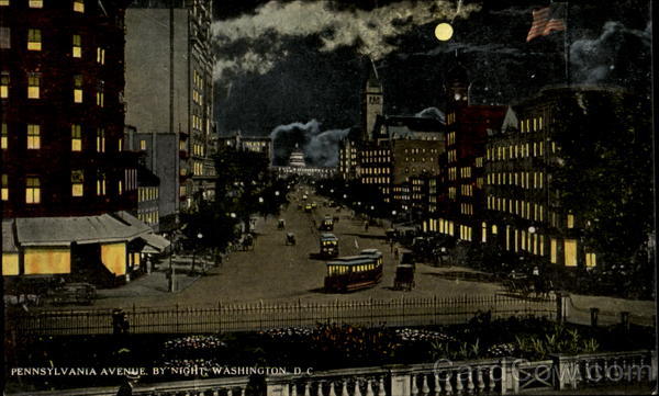 Pennsylvania Avenue By Night Washington District of Columbia