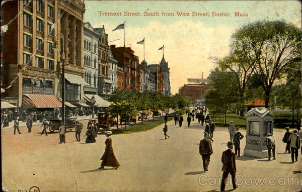 Tremont Street, South From West Street Boston Massachusetts