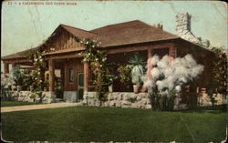 A California Log Cabin Home Postcard