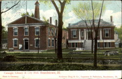 Carnegie Library & City Hall Beardstown, IL Postcard Postcard