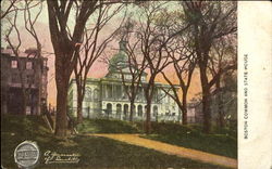 Boston Common And State House Massachusetts Postcard Postcard