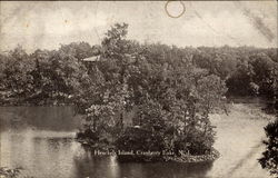 Henckels Island, Cranberry Lake Andover, NJ Postcard Postcard