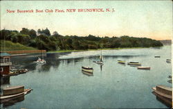 New Brunswick Boat Club Fleet New Jersey Postcard Postcard