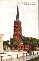 St. Paul's Lutheran Church Michigan City, IN Postcard Postcard