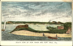 South View Of New Haven And Fort Hale Postcard