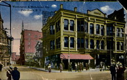 Washington & Mathewson Sts Postcard