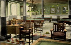 Billiard Parlor, Narragansett Hotel Postcard