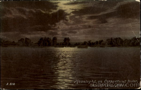 Moonlight On Connecticut River Springfield Massachusetts