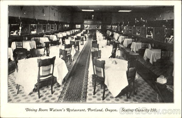 Dining Room Watson's Restaurant Portland Oregon
